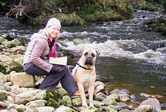 Sarah and Pepper by the River Nidd